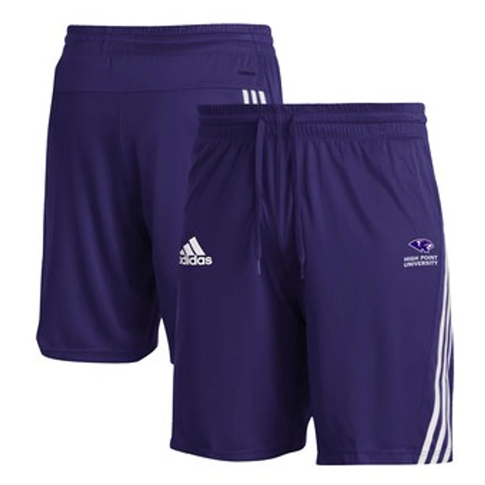 Men's adidas Purple High Point Panthers 3-Stripe AEROREADY Knit Shorts
