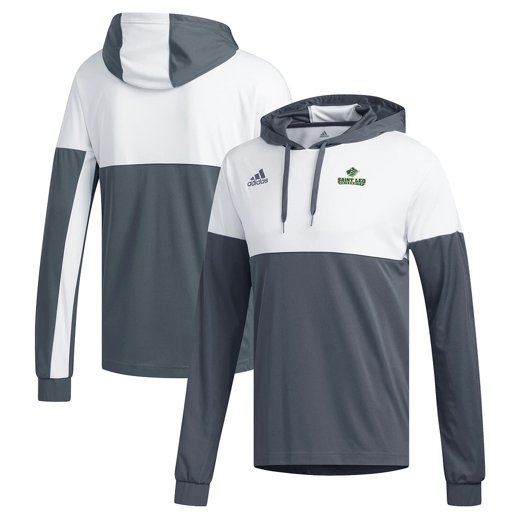 Men's adidas Black/White Saint Leo University Lions Legend Shooter Long Sleeve Hoodie T-Shirt