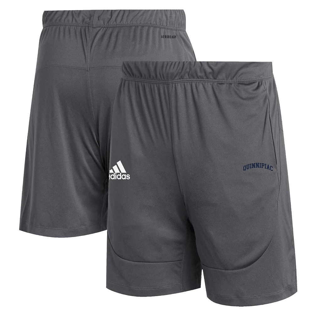 Men's adidas Gray Quinnipiac Bobcats Sideline Knit Shorts