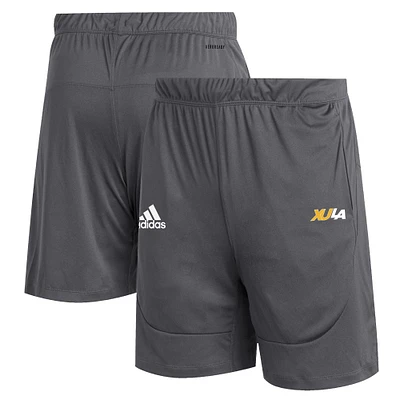 Men's adidas Gray Xavier University of Louisiana Gold Rush Sideline Knit Shorts