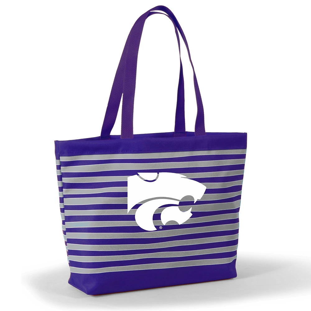 Women's Purple Kansas State Wildcats Wavy Striped Tatum Tote Bag