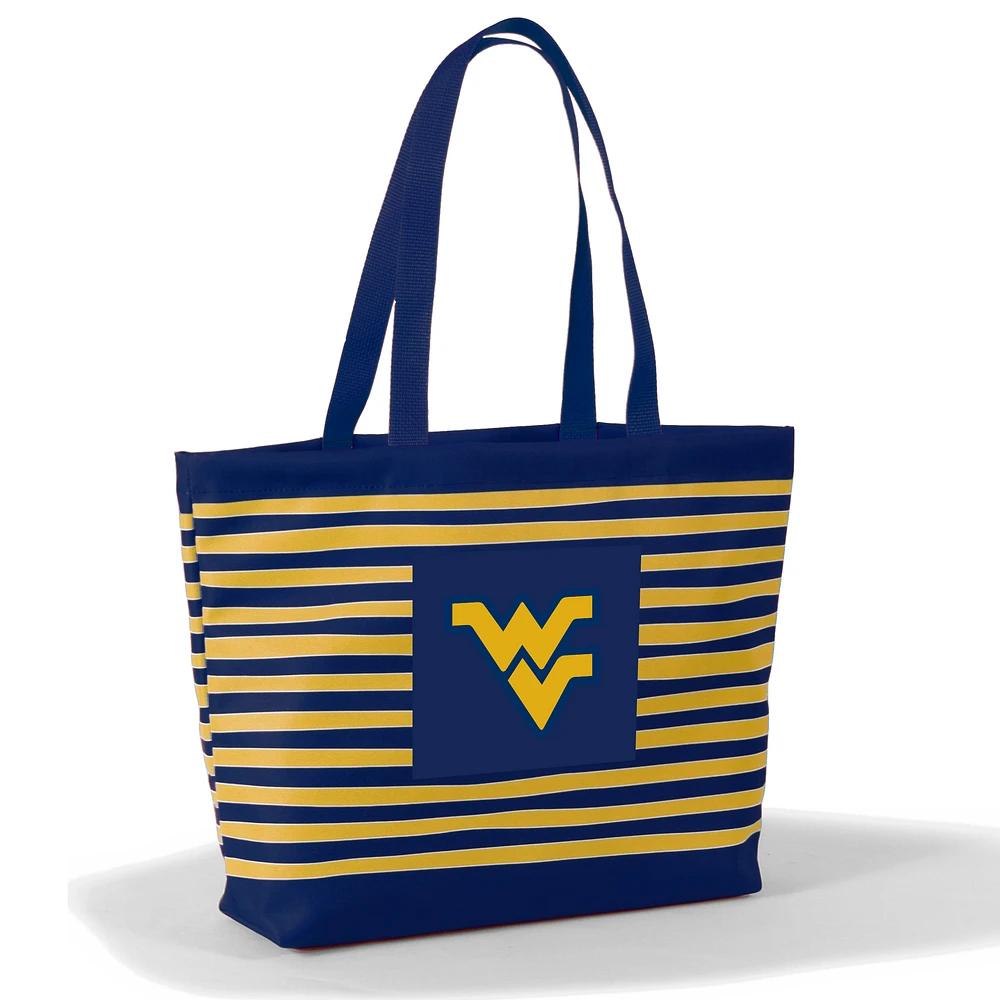 Women's Navy West Virginia Mountaineers Wavy Striped Tatum Tote Bag