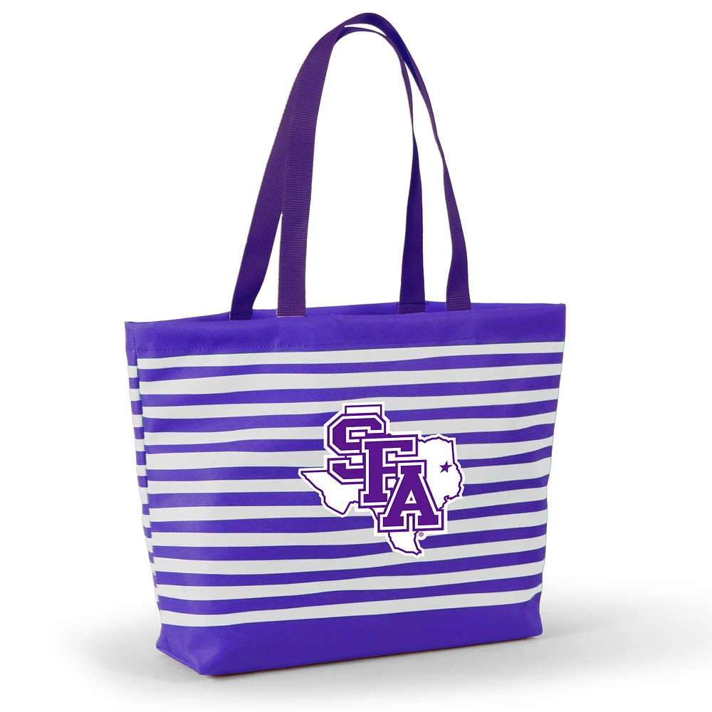 Women's Purple Stephen F Austin Lumberjacks Wavy Striped Tatum Tote Bag