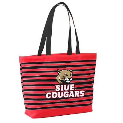 Women's Red Southern Illinois Edwardsville Cougars Wavy Striped Tatum Tote Bag