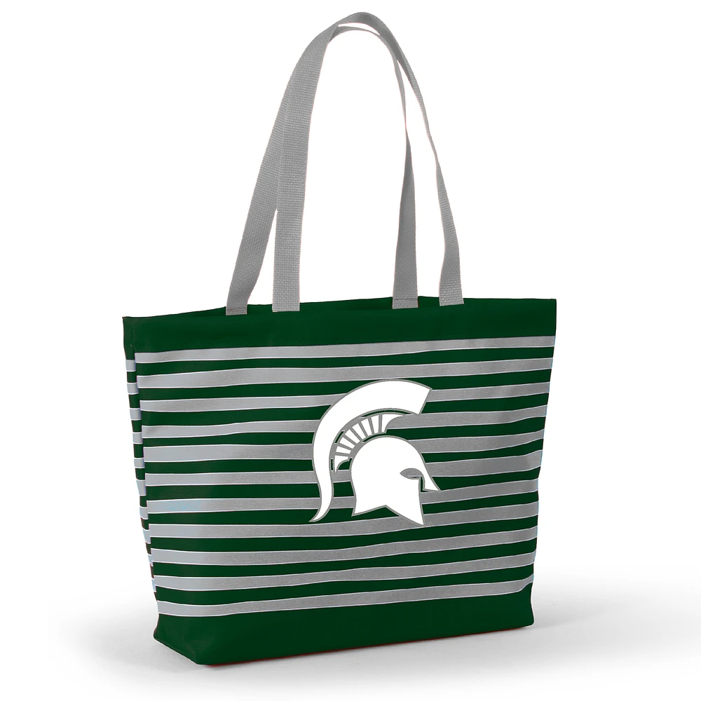 Women's Green Michigan State Spartans Wavy Striped Tatum Tote Bag