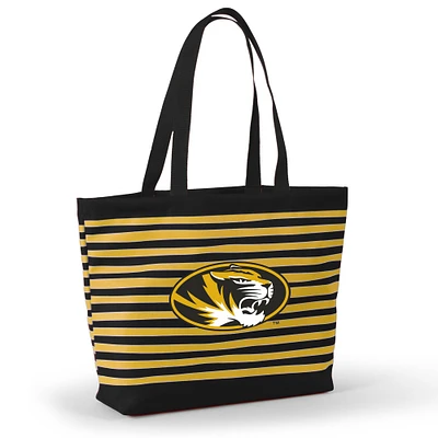 Women's Black Missouri Tigers Wavy Striped Tatum Tote Bag