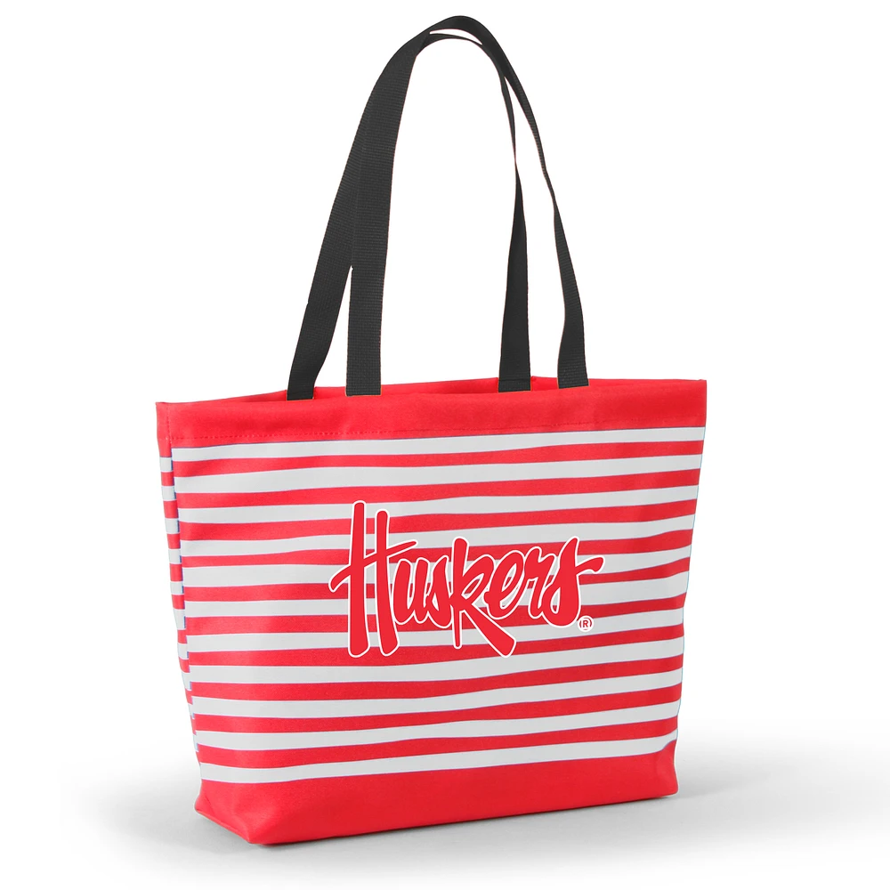 Women's Scarlet Nebraska Huskers Wavy Striped Tatum Tote Bag