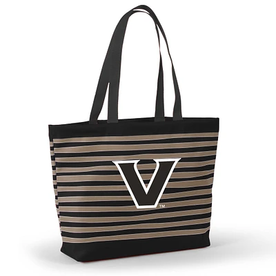 Women's Black Vanderbilt Commodores Wavy Striped Tatum Tote Bag
