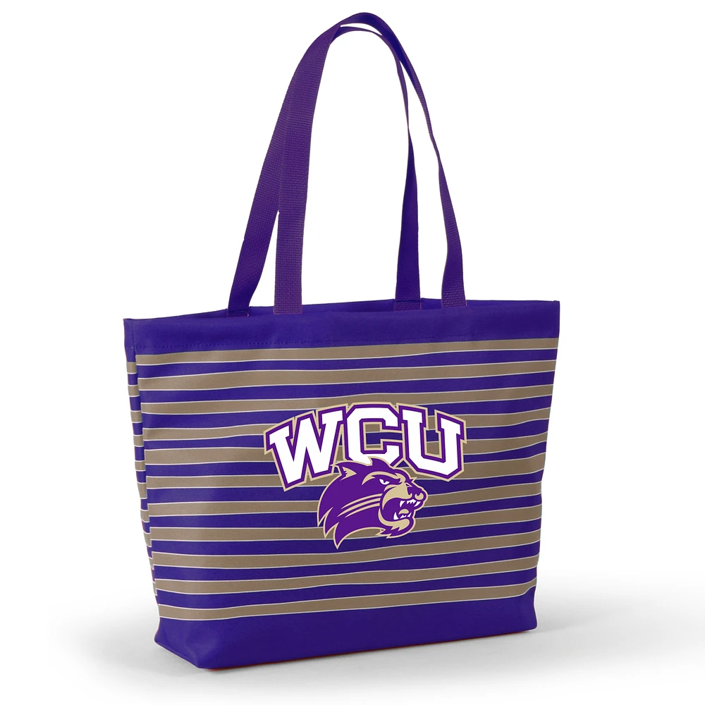 Women's Purple Western Carolina Catamounts Wavy Striped Tatum Tote Bag