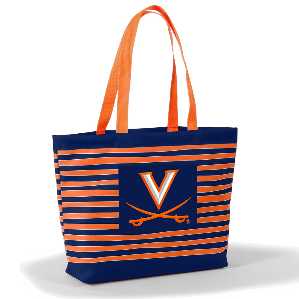 Women's Navy Virginia Cavaliers Wavy Striped Tatum Tote Bag