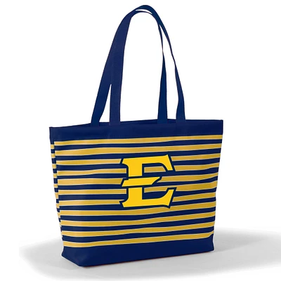 Women's Navy ETSU Buccaneers Wavy Striped Tatum Tote Bag