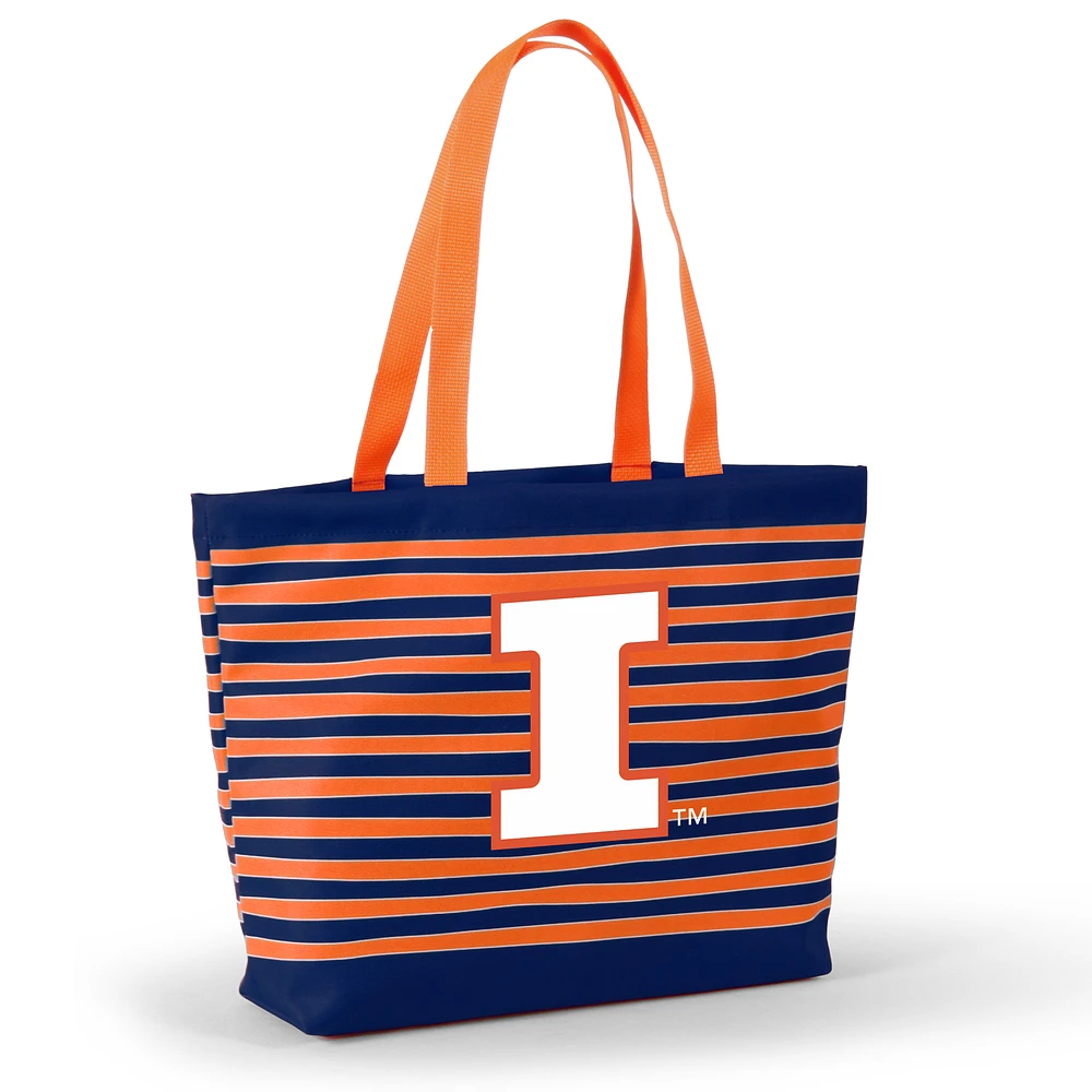 Women's Navy Illinois Fighting Illini Wavy Striped Tatum Tote Bag