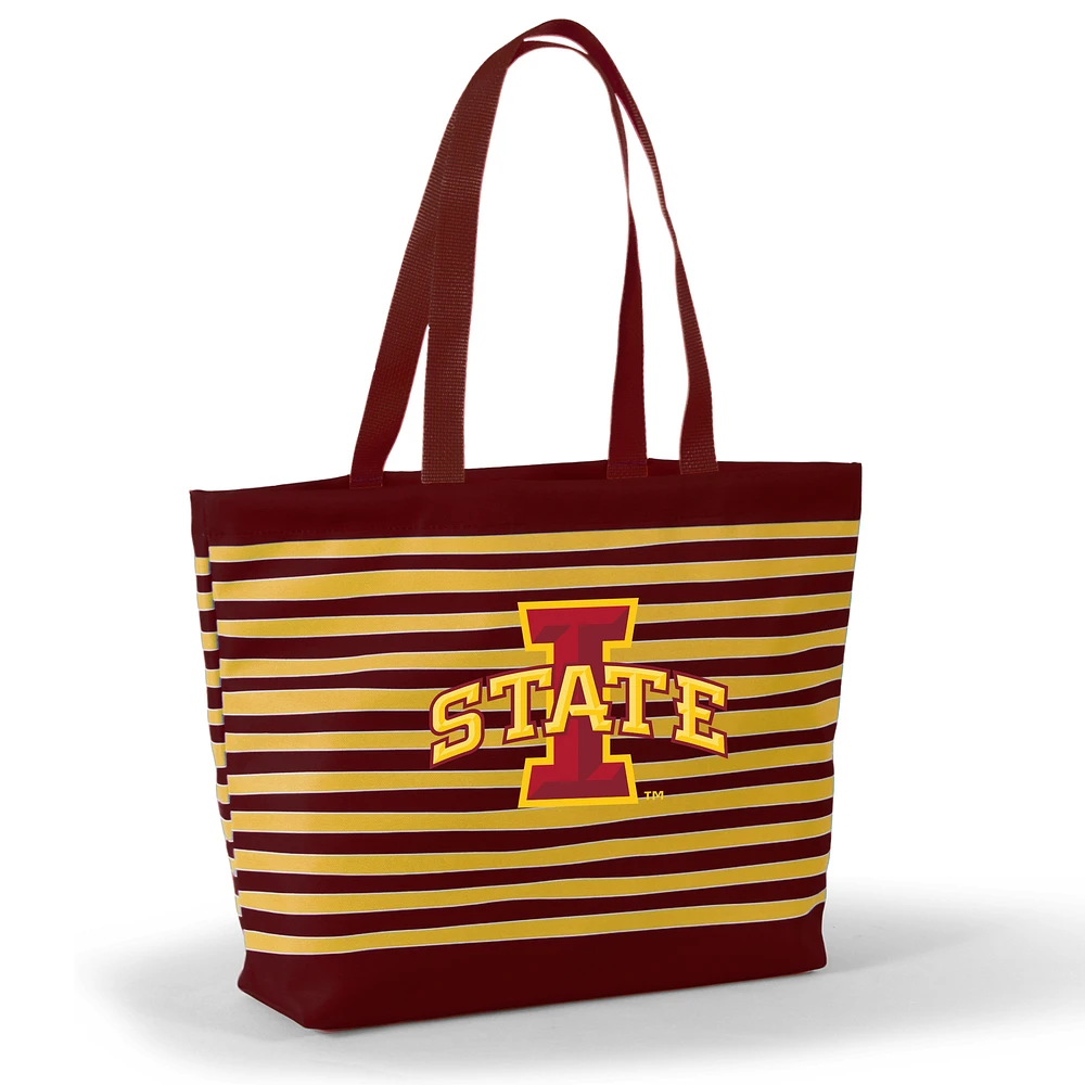 Women's Cardinal Iowa State Cyclones Wavy Striped Tatum Tote Bag