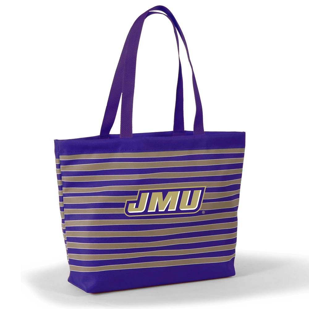 Women's Purple James Madison Dukes Wavy Striped Tatum Tote Bag