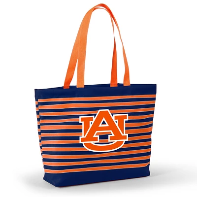 Women's Navy Auburn Tigers Wavy Striped Tatum Tote Bag
