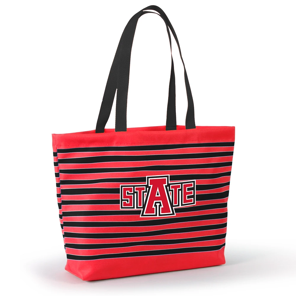 Women's Scarlet Arkansas State Red Wolves Wavy Striped Tatum Tote Bag
