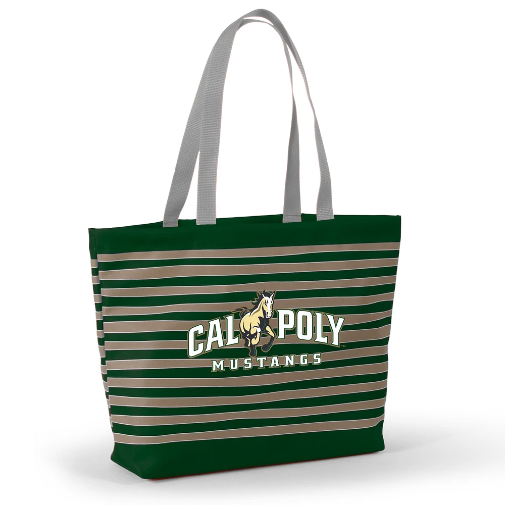Women's Green Cal Poly Mustangs Wavy Striped Tatum Tote Bag
