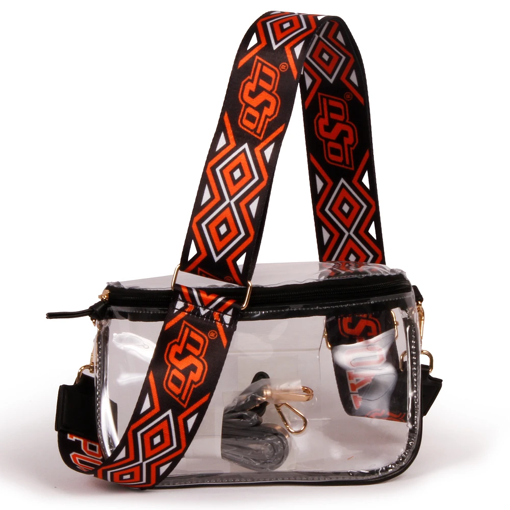 Women's Oklahoma State Cowboys Hailey Clear Purse with Logo Strap