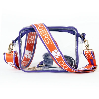 Women's Clemson Tigers Hailey Clear Purse with Logo Strap