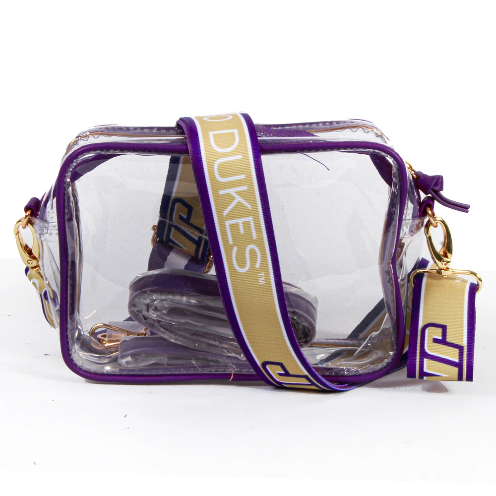 Women's James Madison Dukes Hailey Clear Purse with Logo Strap