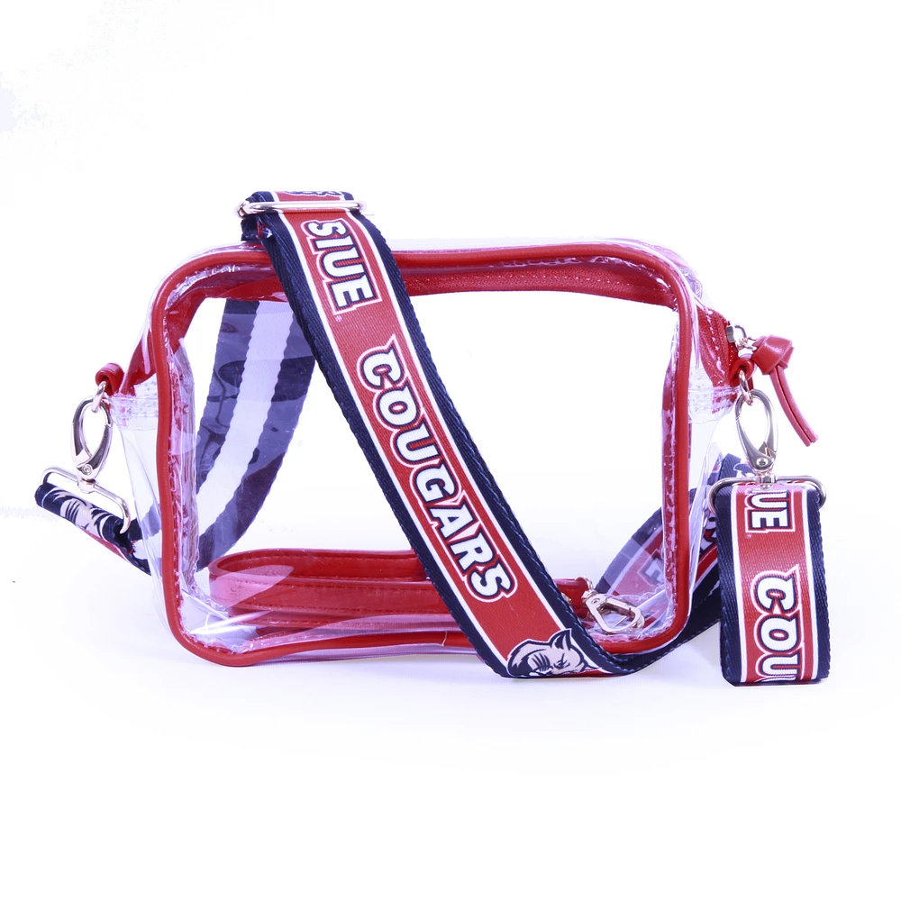 Women's Southern Illinois Edwardsville Cougars Hailey Clear Purse with Logo Strap