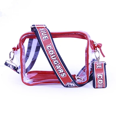 Women's Southern Illinois Edwardsville Cougars Hailey Clear Purse with Logo Strap