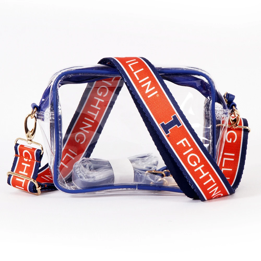 Women's Illinois Fighting Illini Hailey Clear Purse with Logo Strap