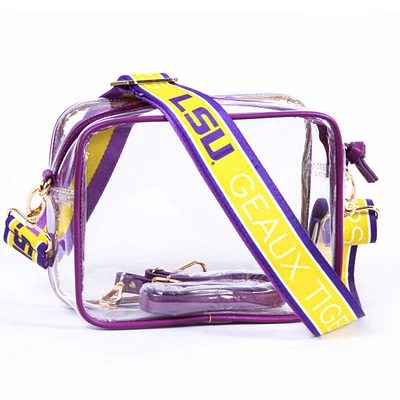 Women's LSU Tigers Hailey Clear Purse with Logo Strap
