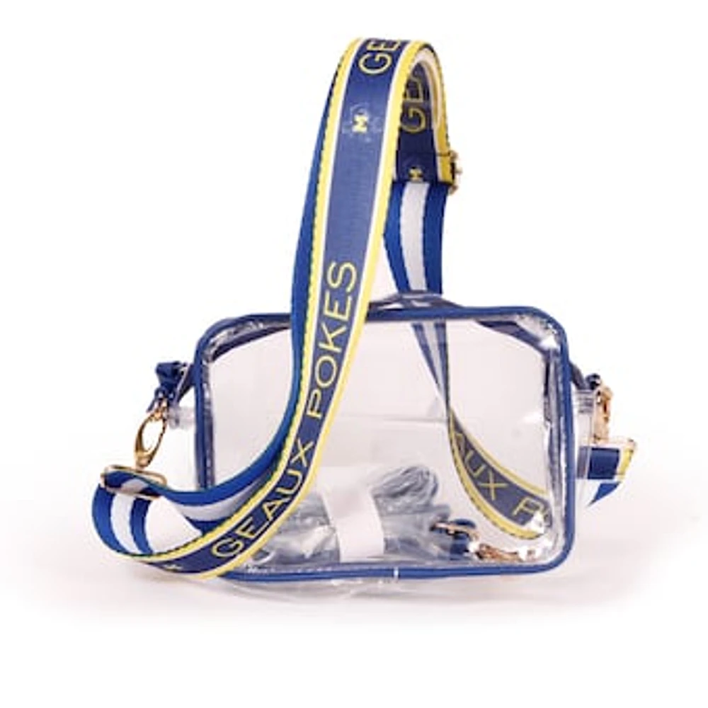 Women's McNeese State Cowboys Hailey Clear Purse with Logo Strap
