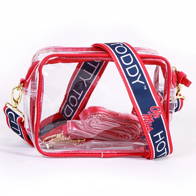 Women's Ole Miss Rebels Hailey Clear Purse with Logo Strap