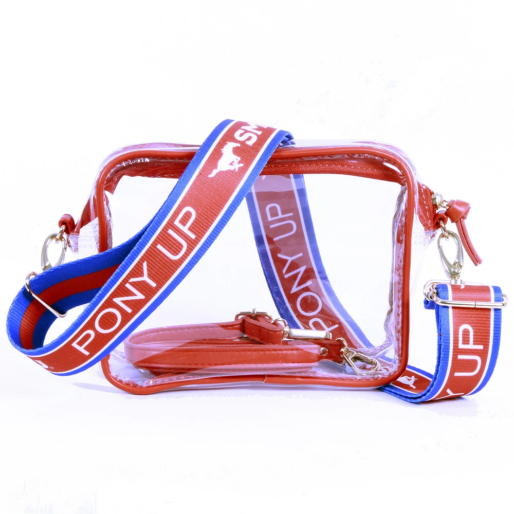 Women's SMU Mustangs Hailey Clear Purse with Logo Strap
