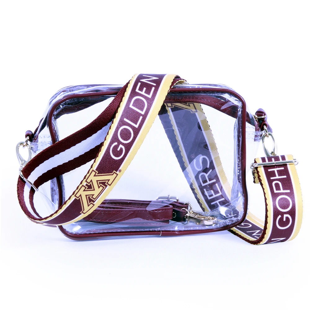 Women's Minnesota Golden Gophers Hailey Clear Purse with Logo Strap