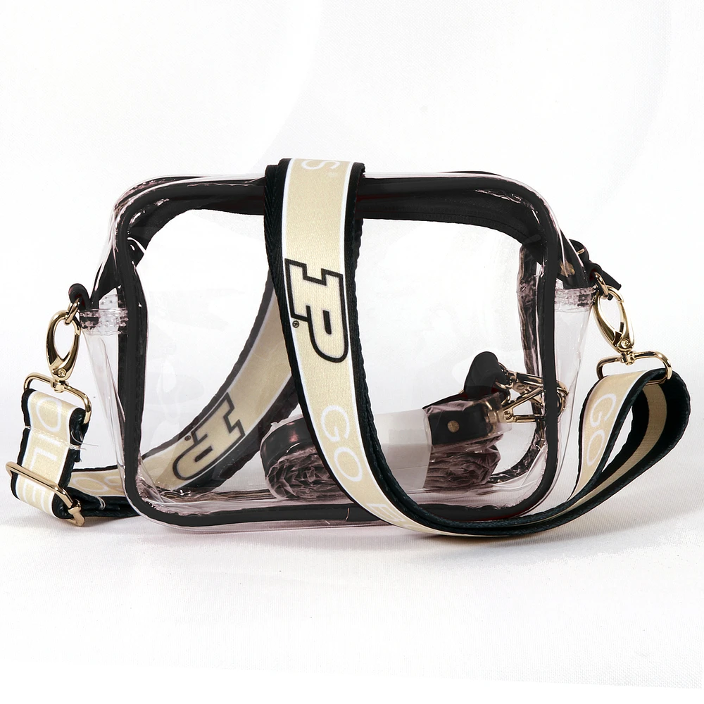 Women's Purdue Boilermakers Hailey Clear Purse with Logo Strap