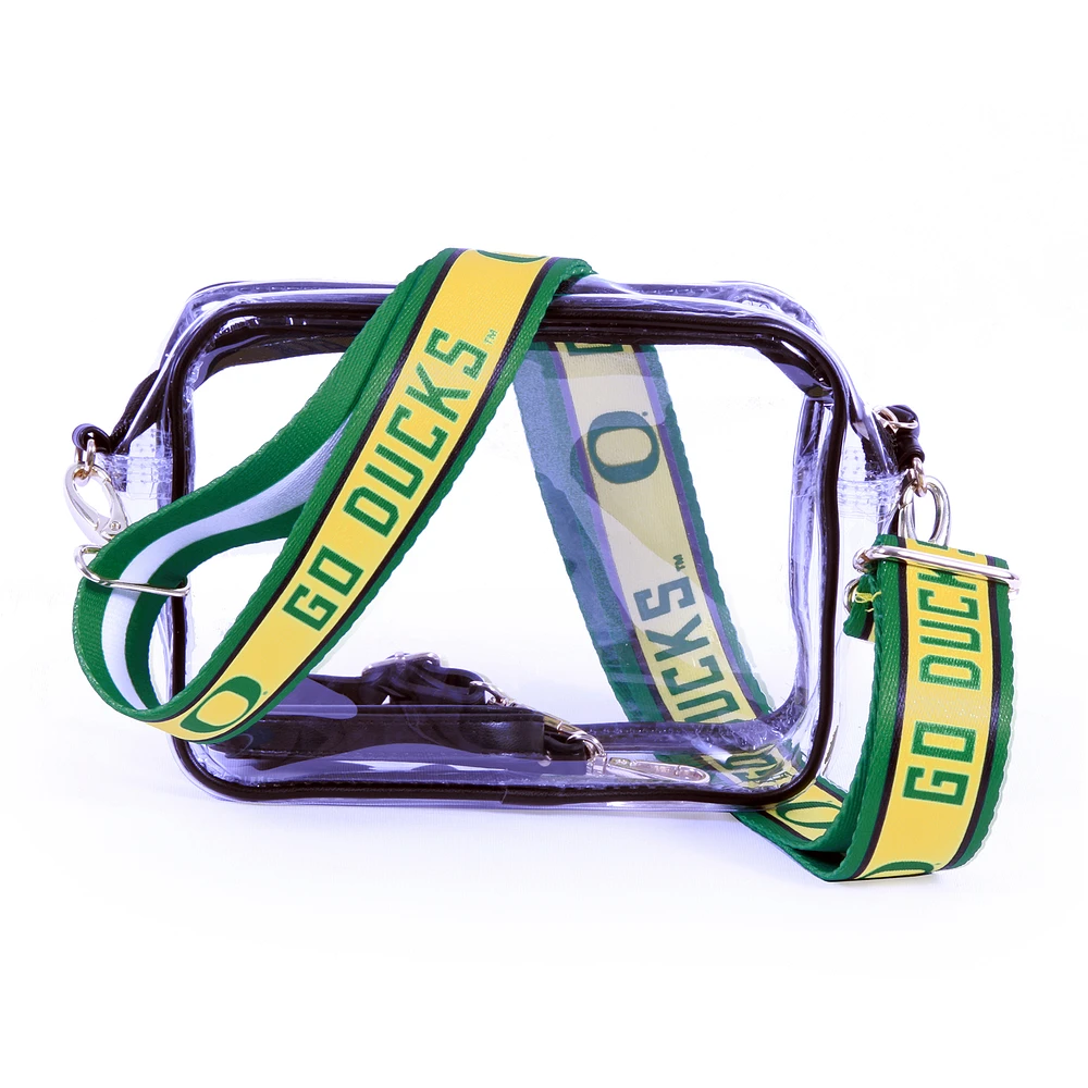 Women's Oregon Ducks Hailey Clear Purse with Logo Strap