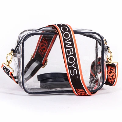 Women's Oklahoma State Cowboys Hailey Clear Purse with Logo Strap