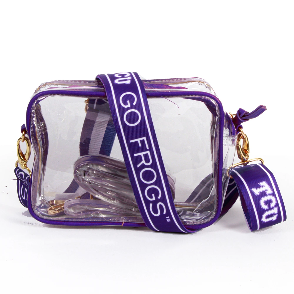 Women's TCU Horned Frogs Hailey Clear Purse with Logo Strap