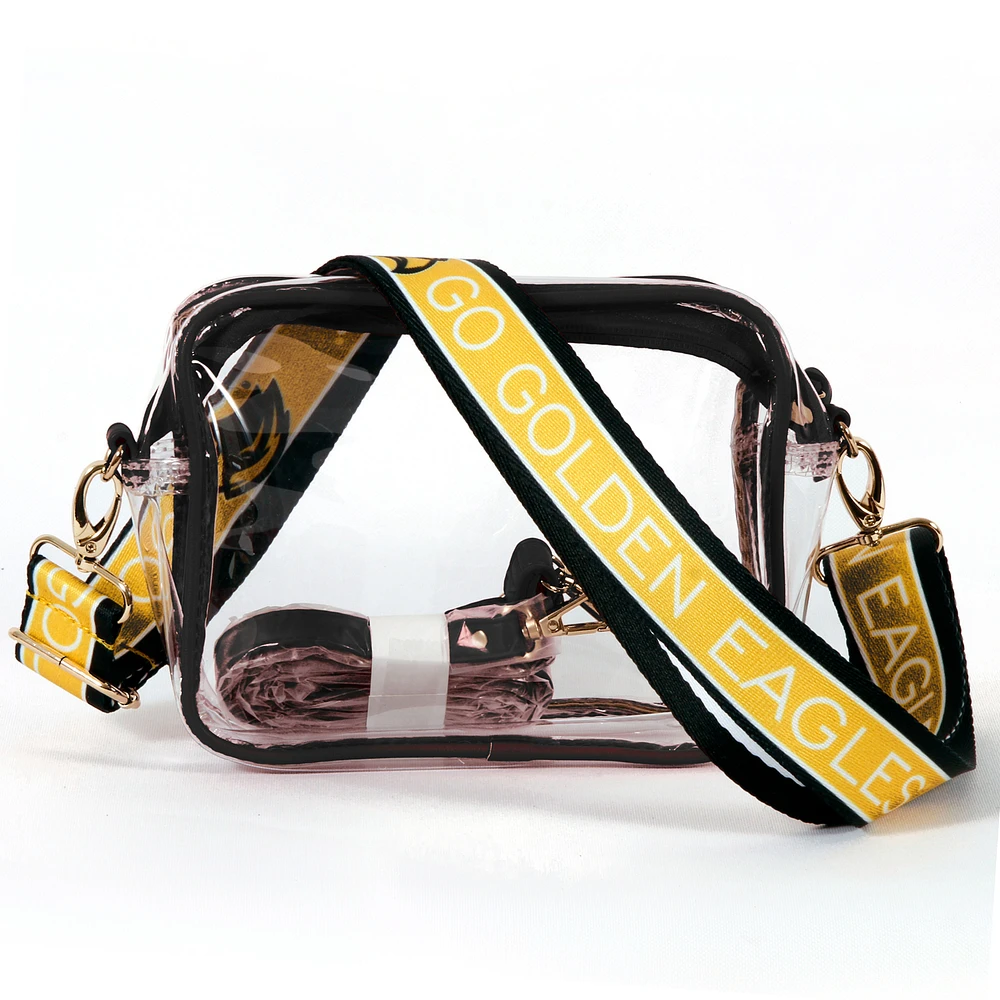 Women's Southern Miss Golden Eagles Hailey Clear Purse with Logo Strap