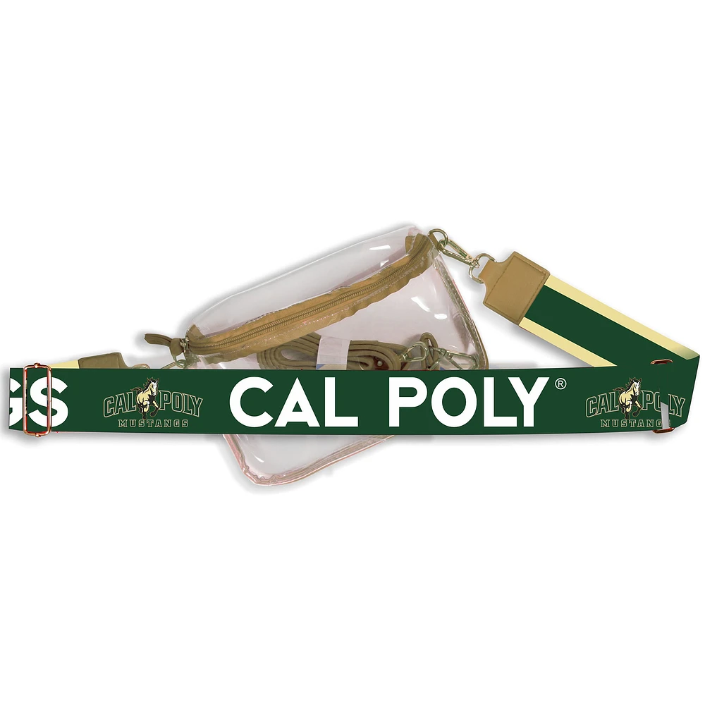 Women's Cal Poly Mustangs Hailey Clear Purse with Logo Strap