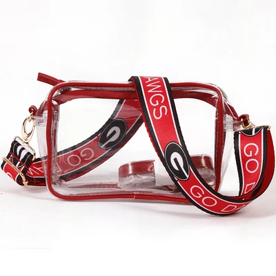 Women's Georgia Bulldogs Hailey Clear Purse with Logo Strap