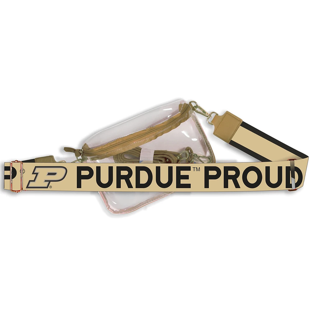 Women's Purdue Boilermakers Hailey Clear Purse with Logo Strap