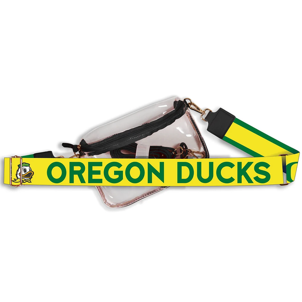 Women's Oregon Ducks Hailey Clear Purse with Logo Strap