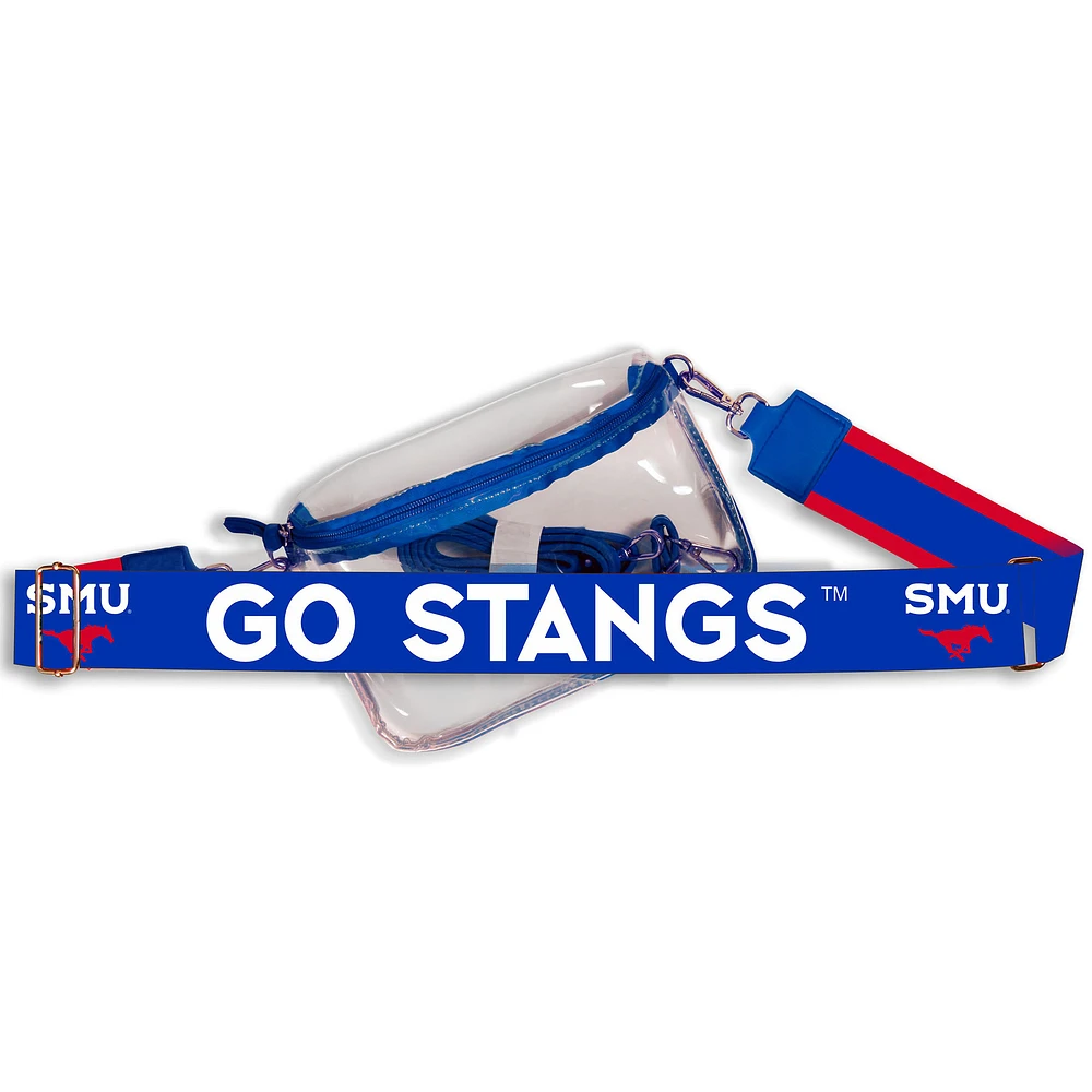 Women's SMU Mustangs Hailey Clear Purse with Logo Strap