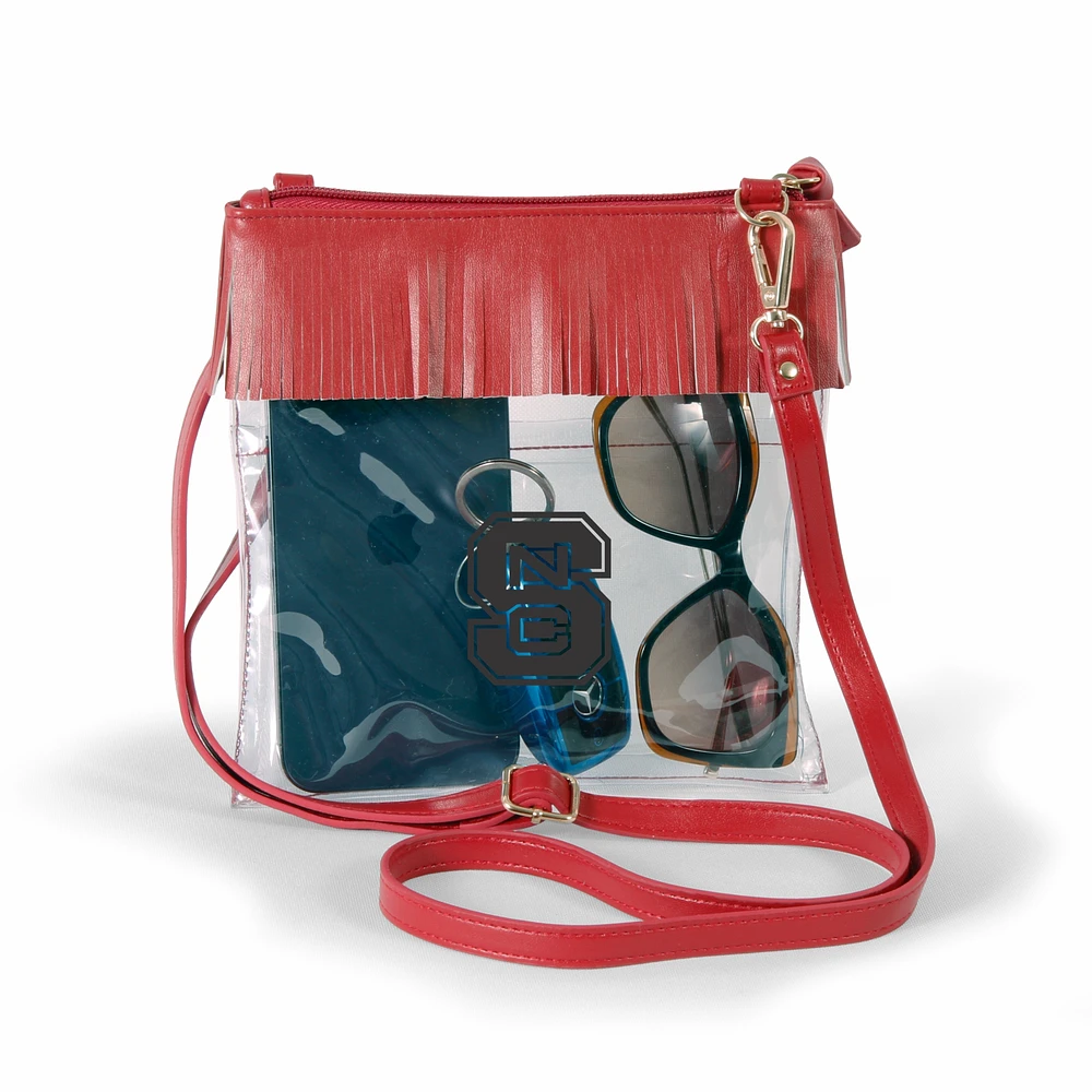 Women's Red NC State Wolfpack Judyann Clear Crossbody with Fringe