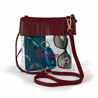 Women's Garnet South Carolina Gamecocks Judyann Clear Crossbody with Fringe