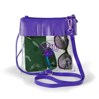 Women's Purple Western Carolina Catamounts Judyann Clear Crossbody with Fringe