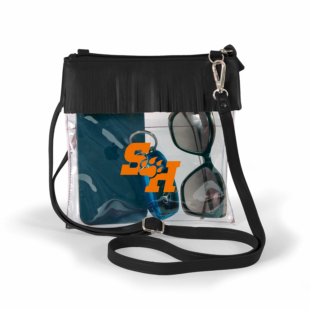 Women's Black Sam Houston State Bearkats Judyann Clear Crossbody with Fringe