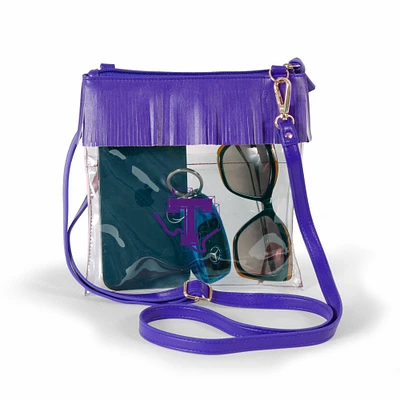 Women's Purple Tarleton State Texans Judyann Clear Crossbody with Fringe
