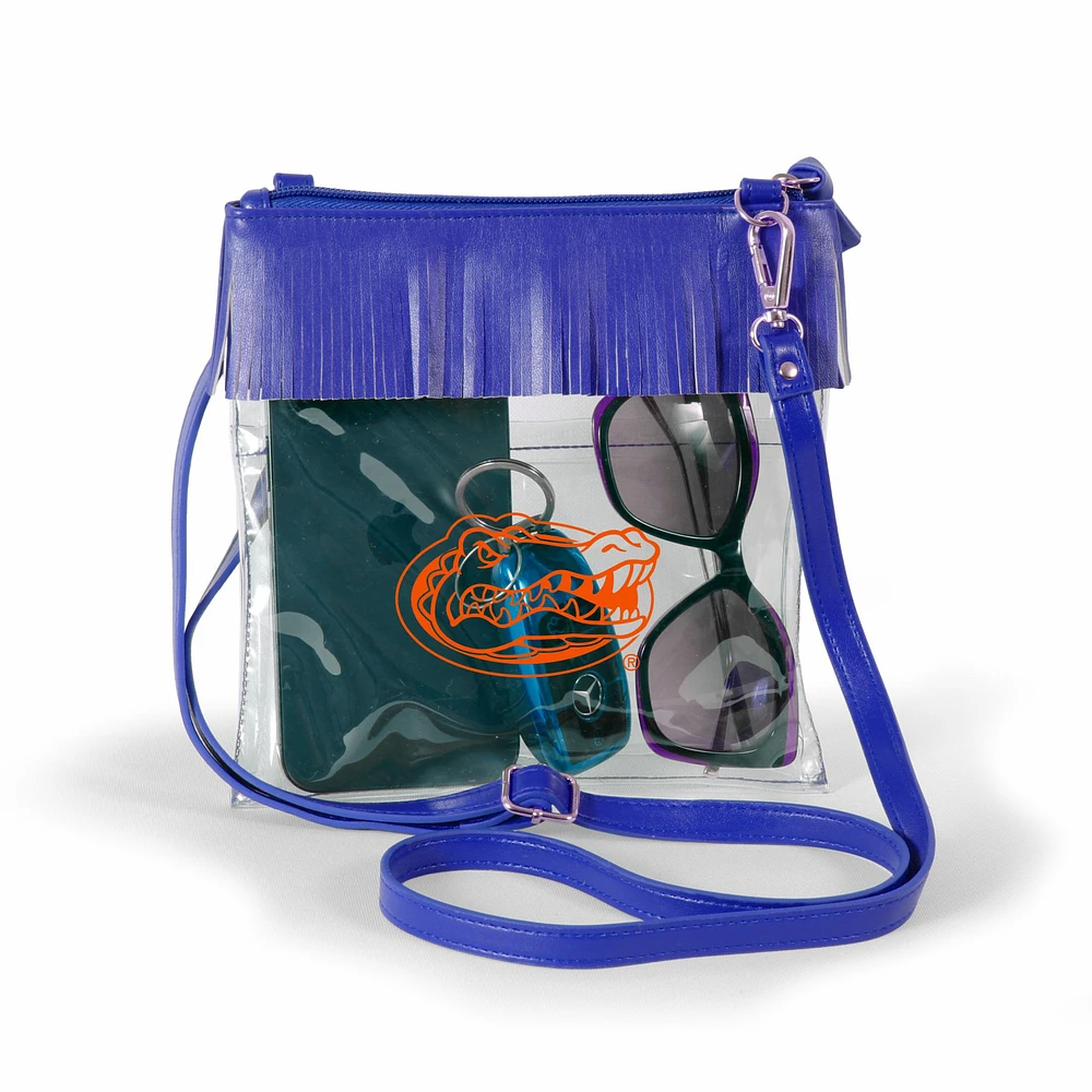 Women's Royal Florida Gators Judyann Clear Crossbody with Fringe