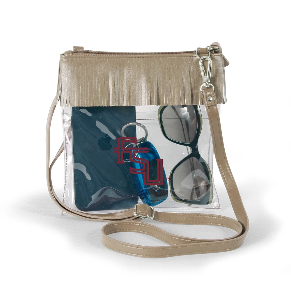 Women's Gold Florida State Seminoles Judyann Clear Crossbody with Fringe