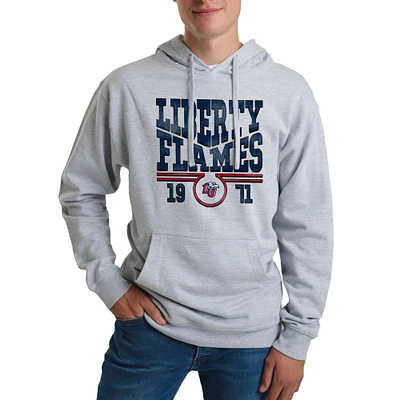 Unisex Uscape Apparel Heather Gray Liberty Flames Standard Pullover Hoodie